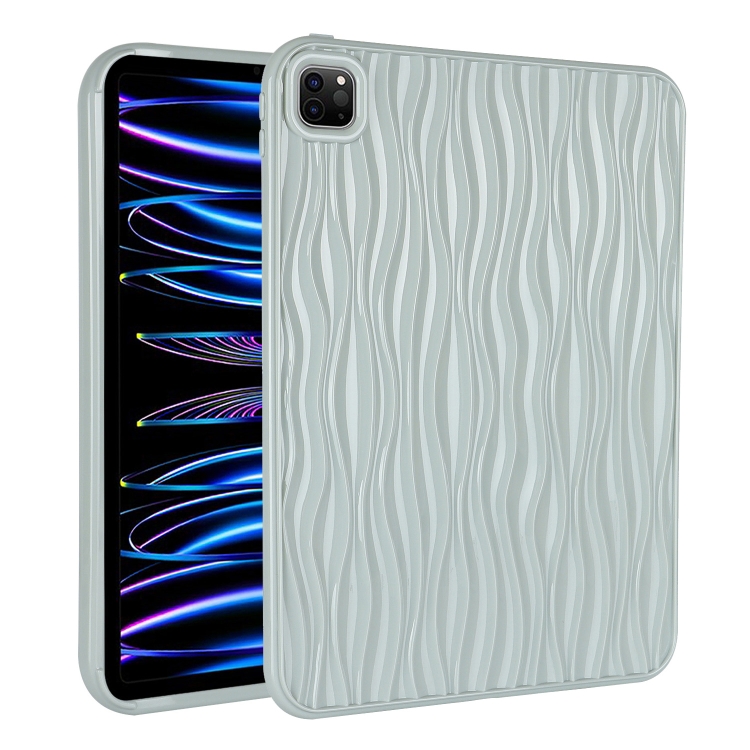 

For iPad Pro 12.9 2022 / 2021 / 2020 Jelly Color Water Ripple TPU Tablet Case(Grey)