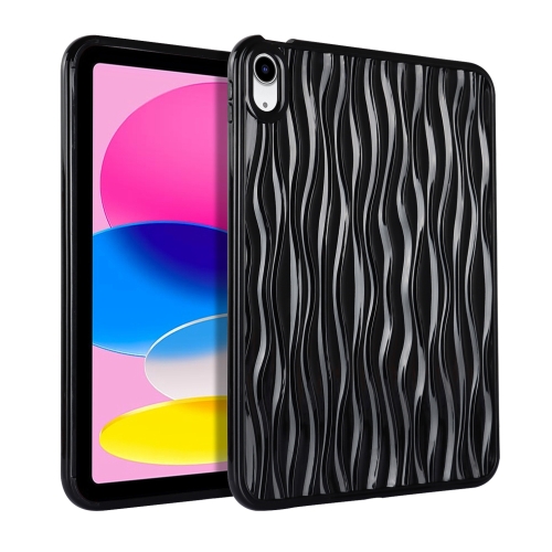 

For iPad 10th Gen 10.9 2022 Jelly Color Water Ripple TPU Tablet Case(Black)