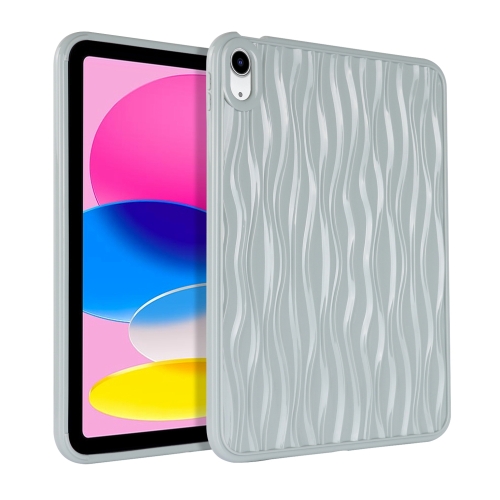 

For iPad 10th Gen 10.9 2022 Jelly Color Water Ripple TPU Tablet Case(Grey)