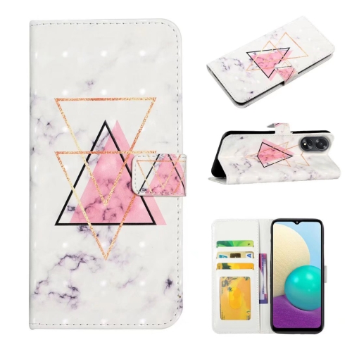 

For OPPO A38 Oil Embossed 3D Drawing Leather Phone Case(Triangular Marble)