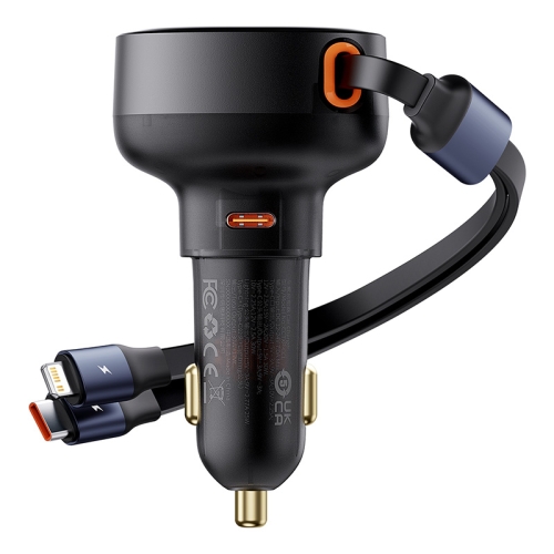 

Baseus Tuxiang Pro 60W 3 in 1 8 Pin+Dual Type-C Interface Car Charger(Black)