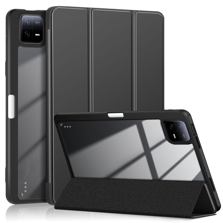 

For Xiaomi Pad 6 / 6 Pro Acrylic 3-Fold Solid Color Smart Leather Tablet Case(Black)