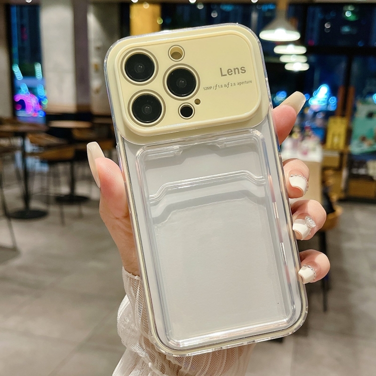 

For iPhone 11 Pro Max Large Window PC Hybrid TPU Phone Case with Card Slot(Yellow)