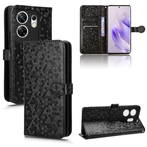 

For Infinix Zero 30 4G Honeycomb Dot Texture Leather Phone Case(Black)