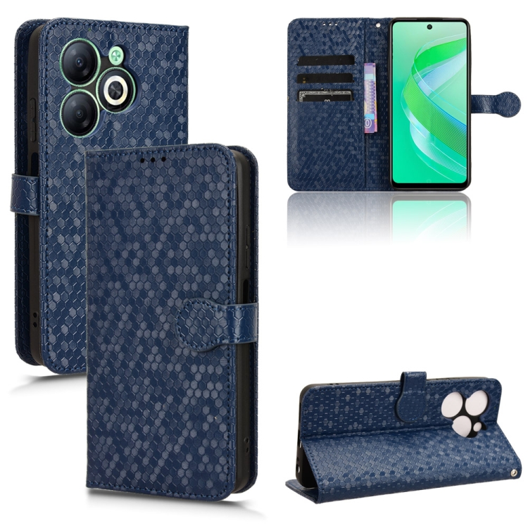 

For Infinix Smart 8 Honeycomb Dot Texture Leather Phone Case(Blue)