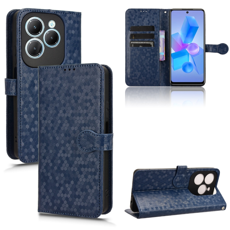 

For Infinix Hot 40 / Hot 40 Pro 4G 2024 Honeycomb Dot Texture Leather Phone Case(Blue)