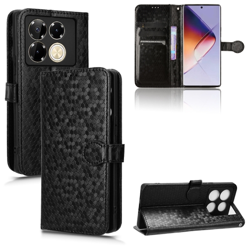 

For Infinix Note 40 Pro 4G X6850 Honeycomb Dot Texture Leather Phone Case(Black)