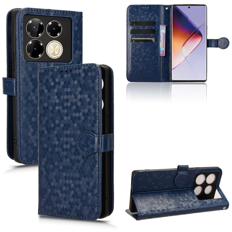 

For Infinix Note 40 Pro 4G X6850 Honeycomb Dot Texture Leather Phone Case(Blue)