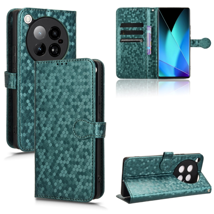 

For Infinix Zero 40 4G X6860 Honeycomb Dot Texture Leather Phone Case(Green)