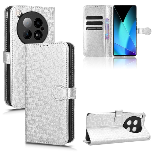 

For Infinix Zero 40 4G X6860 Honeycomb Dot Texture Leather Phone Case(Silver)