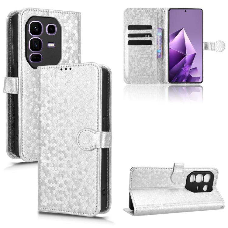 

For Infinix Note 50 Pro+ Honeycomb Dot Texture Leather Phone Case(Silver)