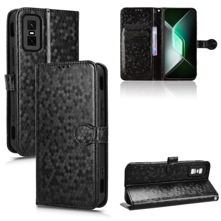 

For Infinix GT 30 Pro Honeycomb Dot Texture Leather Phone Case(Black)