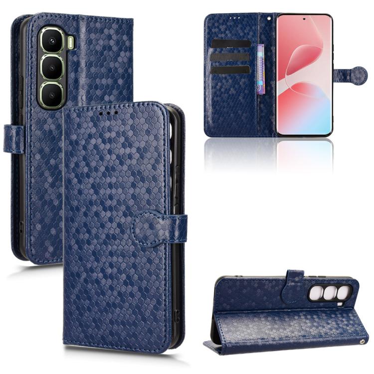 

For Infinix Hot 60 Pro+ 4G Honeycomb Dot Texture Leather Phone Case(Blue)