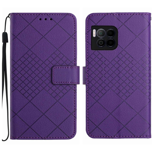 

For T-Mobile REVVL 7 Pro 5G Rhombic Grid Texture Leather Phone Case(Purple)