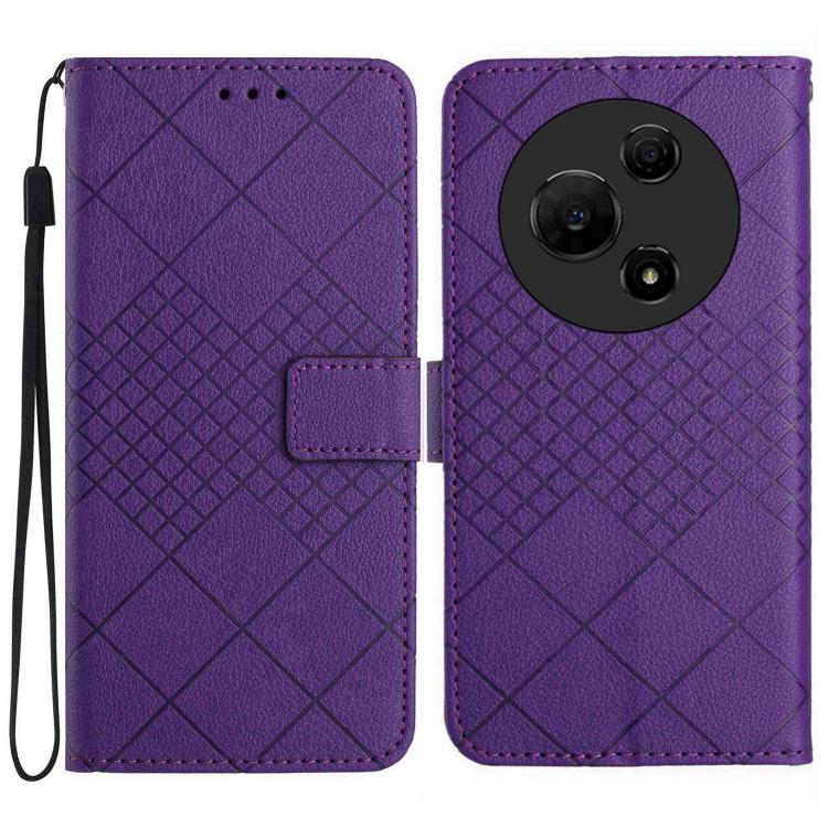 

For TCL 60 NxtPaper 4G Rhombic Grid Texture Leather Phone Case(Purple)