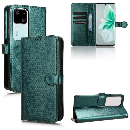 

For vivo S18 5G / V30 5G Honeycomb Dot Texture Leather Phone Case(Green)