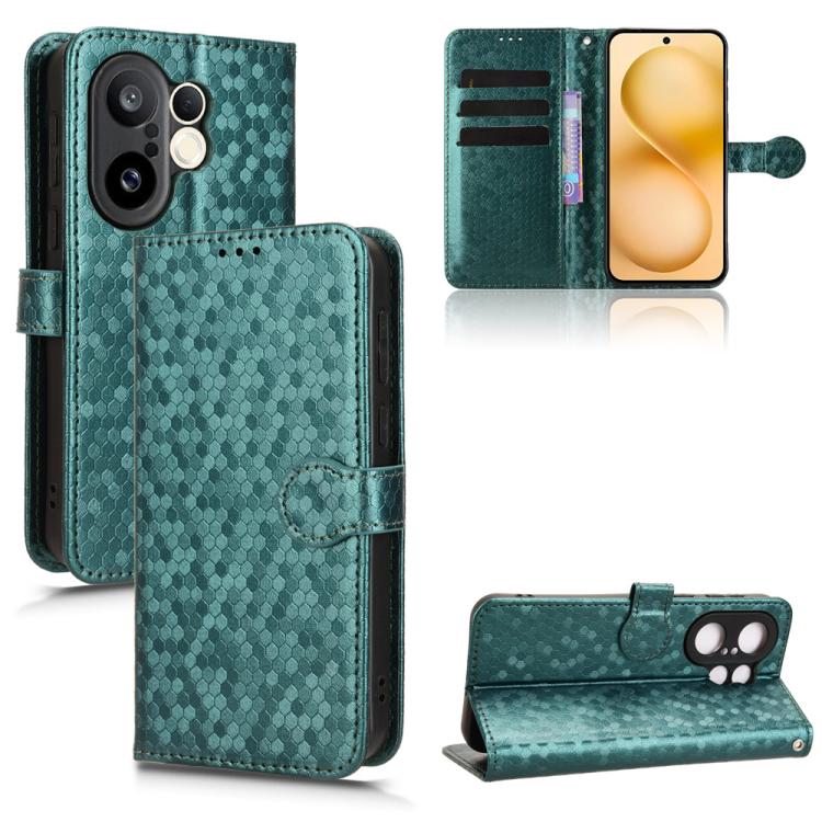 

For vivo X200 FE / S30 Pro mini Honeycomb Dot Texture Leather Phone Case(Green)