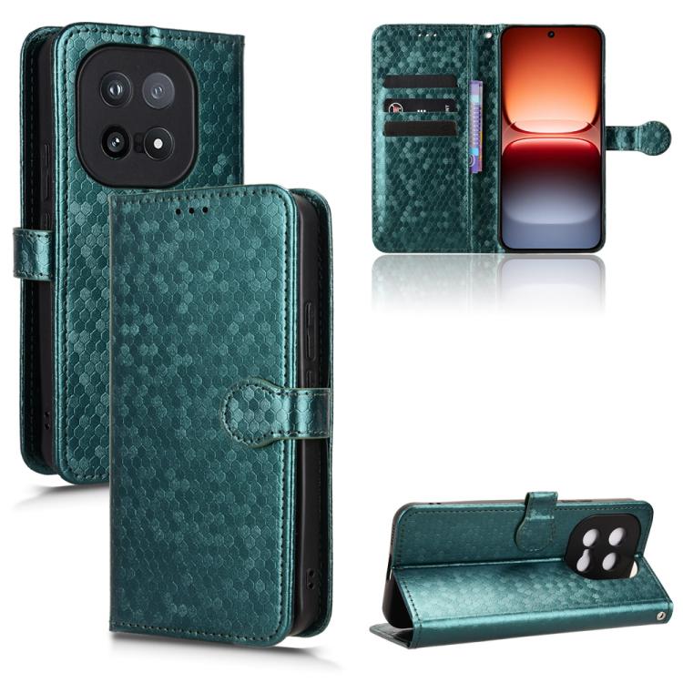 

For vivo iQOO 15 Honeycomb Dot Texture Leather Phone Case(Green)