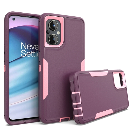 

For OnePlus Nord N20 5G 2 in 1 Magnetic PC + TPU Phone Case(Purple Red+Pink)