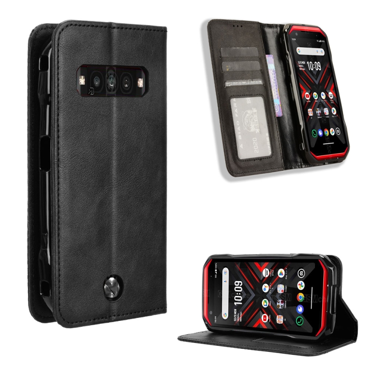 

For Kyocera Torque G06 KYG03 Magnetic Buckle Retro Texture Leather Phone Case(Black)