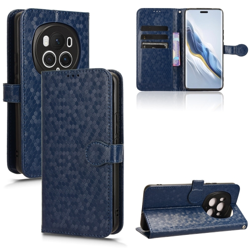 

For Honor Magic6 Pro Honeycomb Dot Texture Leather Phone Case(Blue)