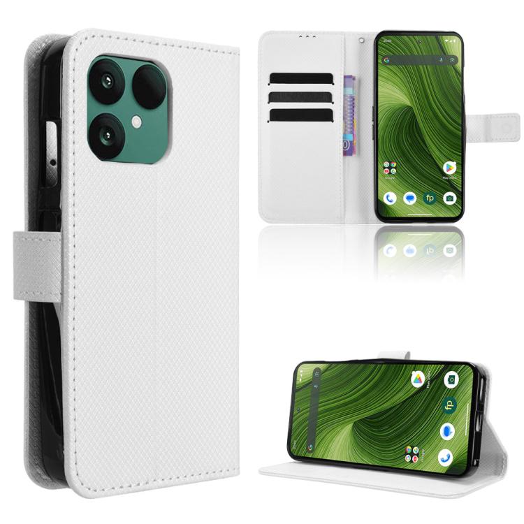 

For Fairphone 6 Diamond Texture Leather Phone Case(White)