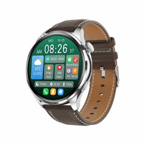 

TM05 Pro Smart Bracelet, 1.46 inch Leather Band IP67 Waterproof Smart Watch, Bluetooth Call / Heart Rate / Blood Pressure / Blood Oxygen(Silver)