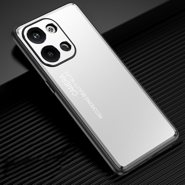 

For Xiaomi Redmi Note 13 5G Frosted Metal Phone Case(Silver)
