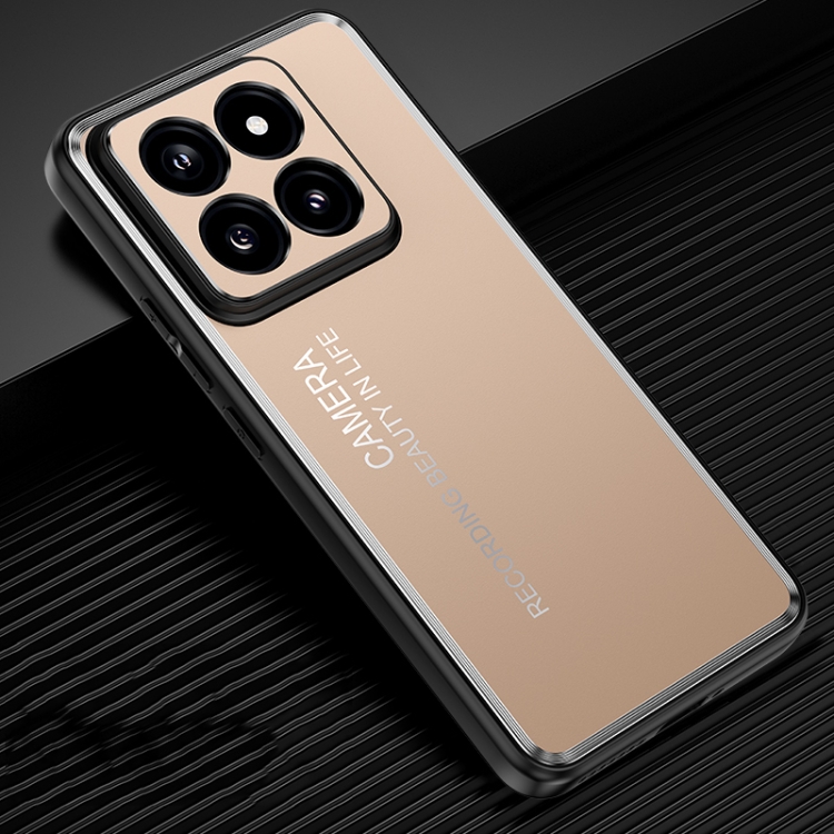 

For Xiaomi 14 Pro Frosted Metal Phone Case(Gold)