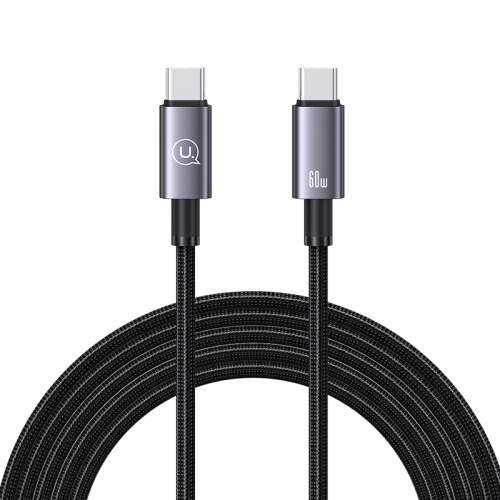 

USAMS US-SJ664 Type-C To Type-C 60W Fast Charge Data Cable, Length: 2m(Black)