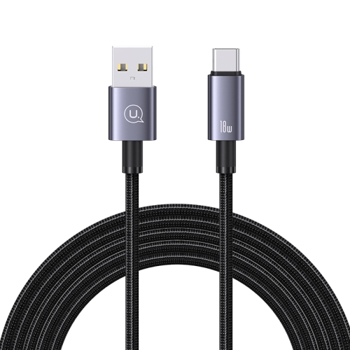 

USAMS US-SJ666 USB To Type-C 3A Fast Charge Data Cable, Length: 2m(Black)