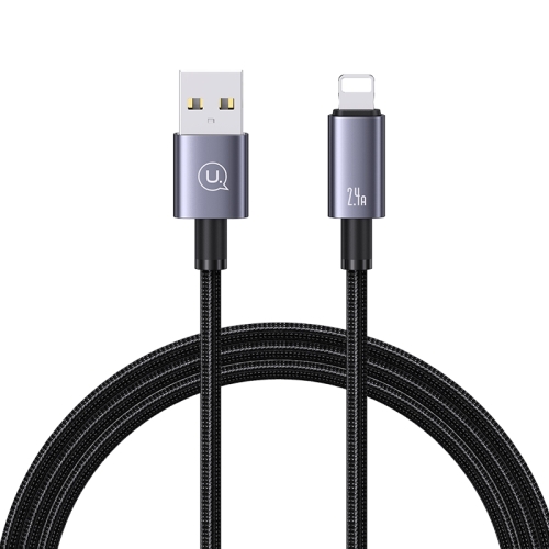 

USAMS US-SJ667 USB To 8 Pin 2.4A Fast Charge Data Cable, Length: 1.2m(Black)