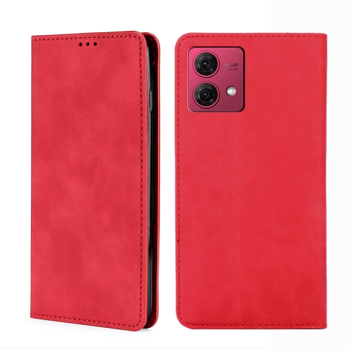 

For Motorola Moto G84 5G Skin Feel Magnetic Leather Phone Case(Red)