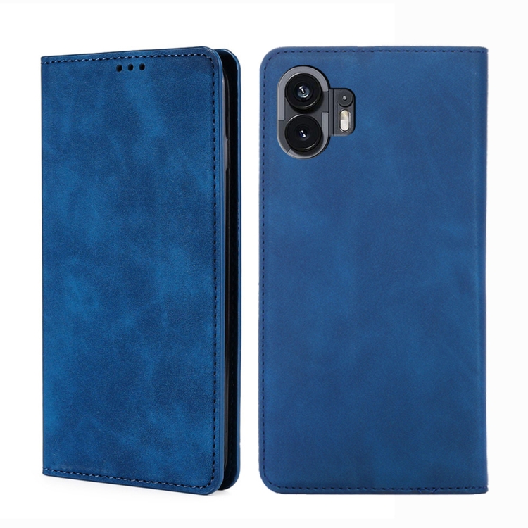 

For Nothing Phone 2 Skin Feel Magnetic Leather Phone Case(Blue)
