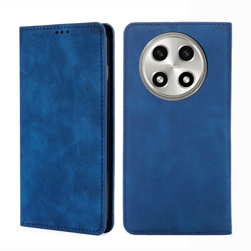 

For OPPO A2 Pro 5G Skin Feel Magnetic Leather Phone Case(Blue)
