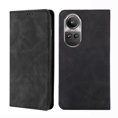

For OPPO Reno 10 5G / Pro 5G Global Skin Feel Magnetic Leather Phone Case(Black)