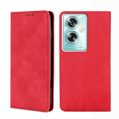 

For OPPO A79 5G Skin Feel Magnetic Leather Phone Case(Red)