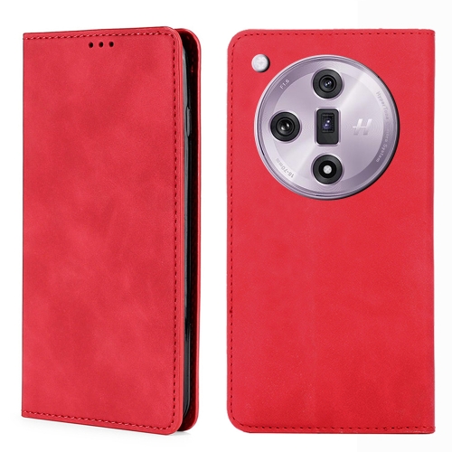 

For OPPO Find X7 5G Skin Feel Magnetic Leather Phone Case(Red)