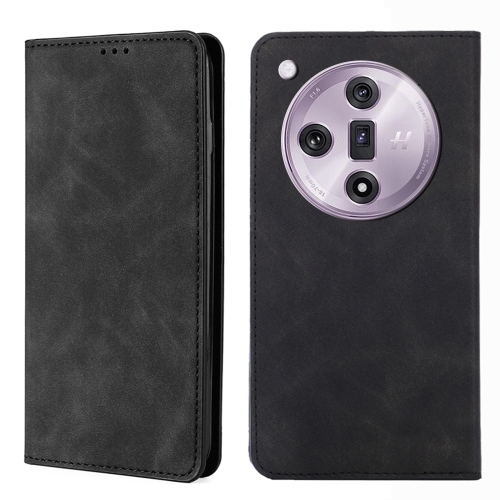 

For OPPO Find X7 5G Skin Feel Magnetic Leather Phone Case(Black)