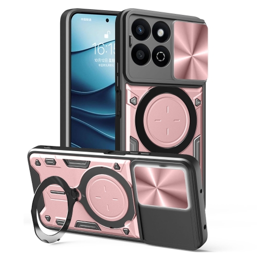 

For Honor 200 Smart CD Texture Sliding Camshield Magnetic Holder Phone Case(Pink)