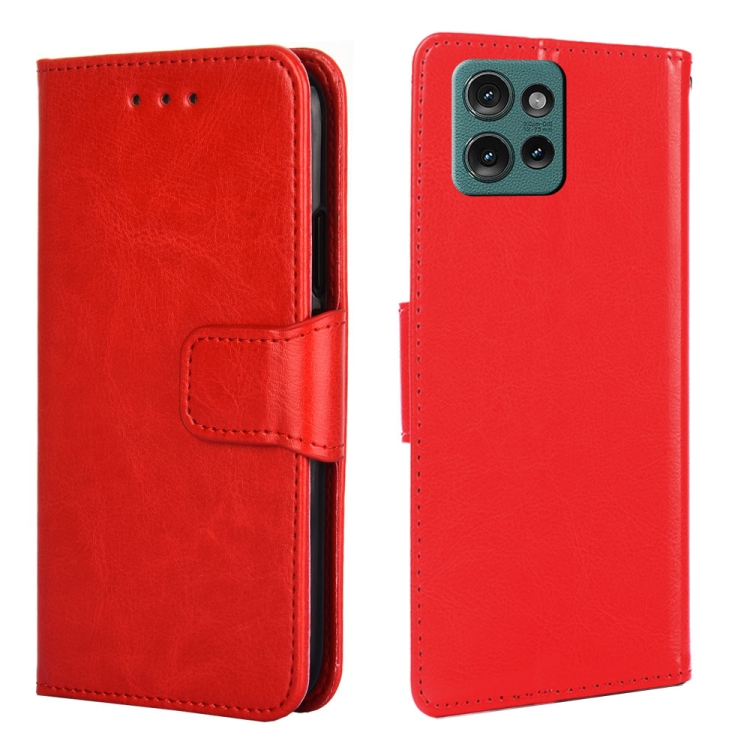 

For Motorola Edge 50 5G Crystal Texture Leather Phone Case(Red)