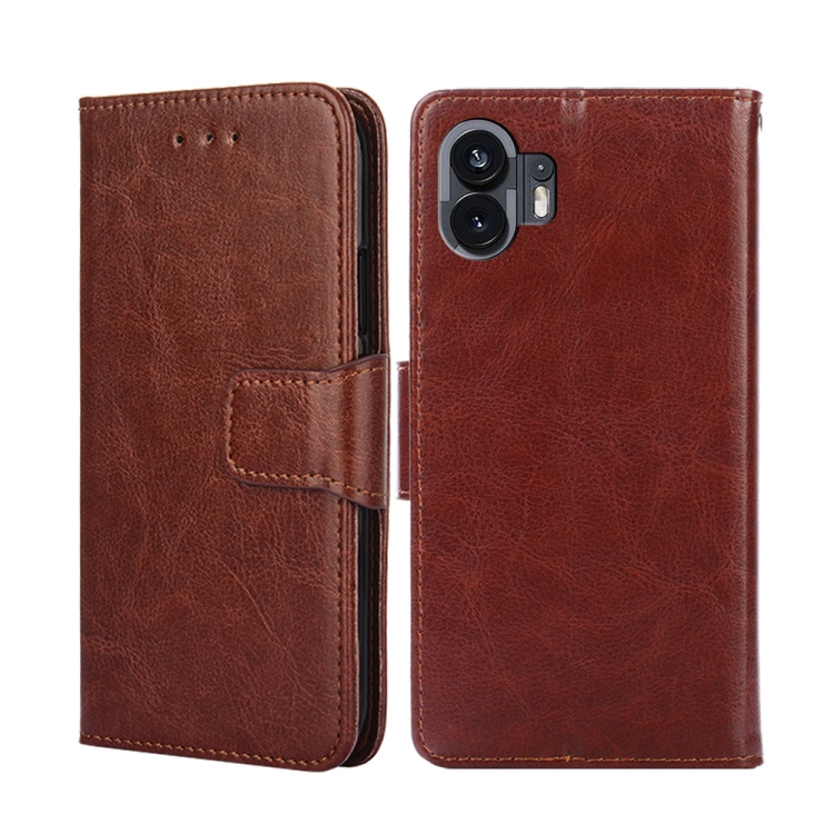 

For Nothing Phone 2 Crystal Texture Leather Phone Case(Brown)