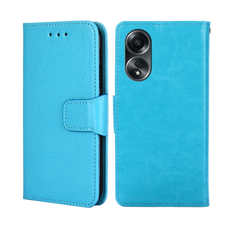 

For OPPO A58 4G Crystal Texture Leather Phone Case(Sky Blue)