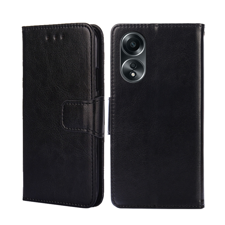 

For OPPO A58 4G Crystal Texture Leather Phone Case(Black)