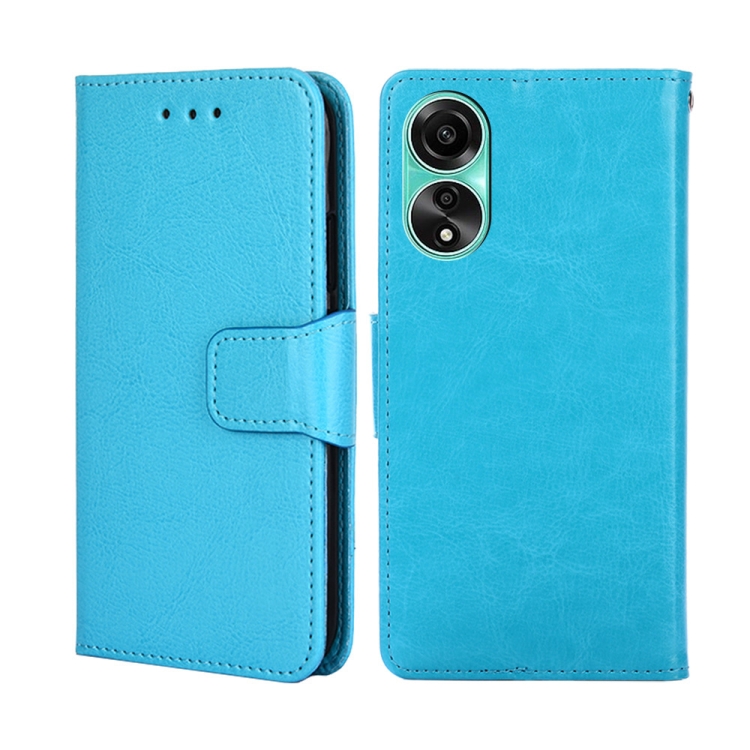 

For OPPO A78 4G Crystal Texture Leather Phone Case(Sky Blue)