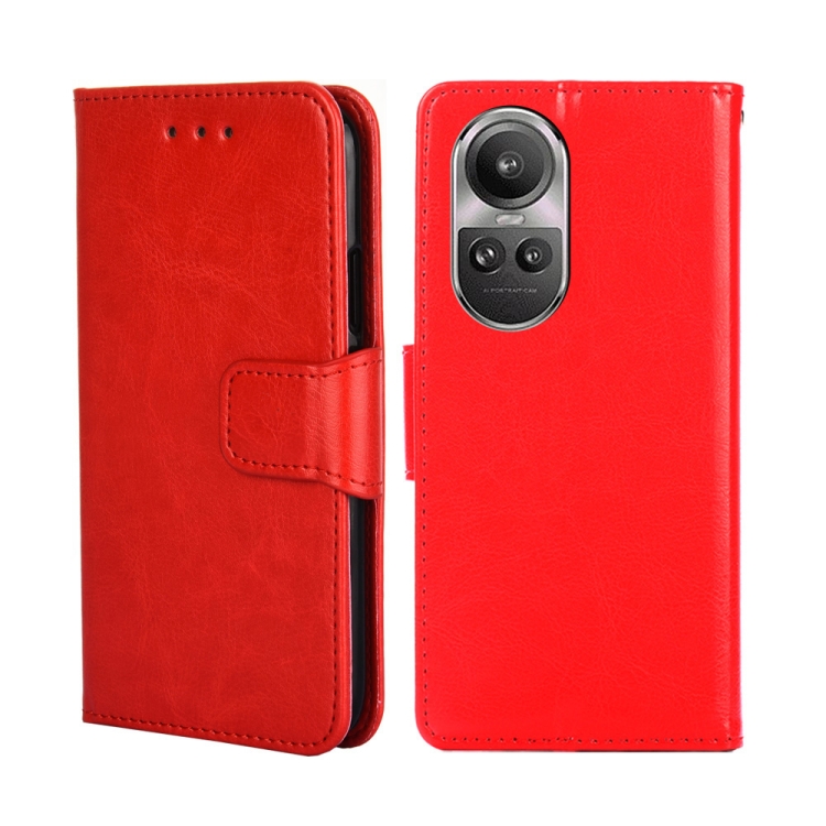 

For OPPO Reno10 5G / Pro 5G Global Crystal Texture Leather Phone Case(Red)