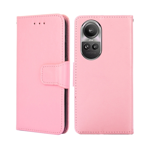 

For OPPO Reno10 5G / Pro 5G Global Crystal Texture Leather Phone Case(Pink)