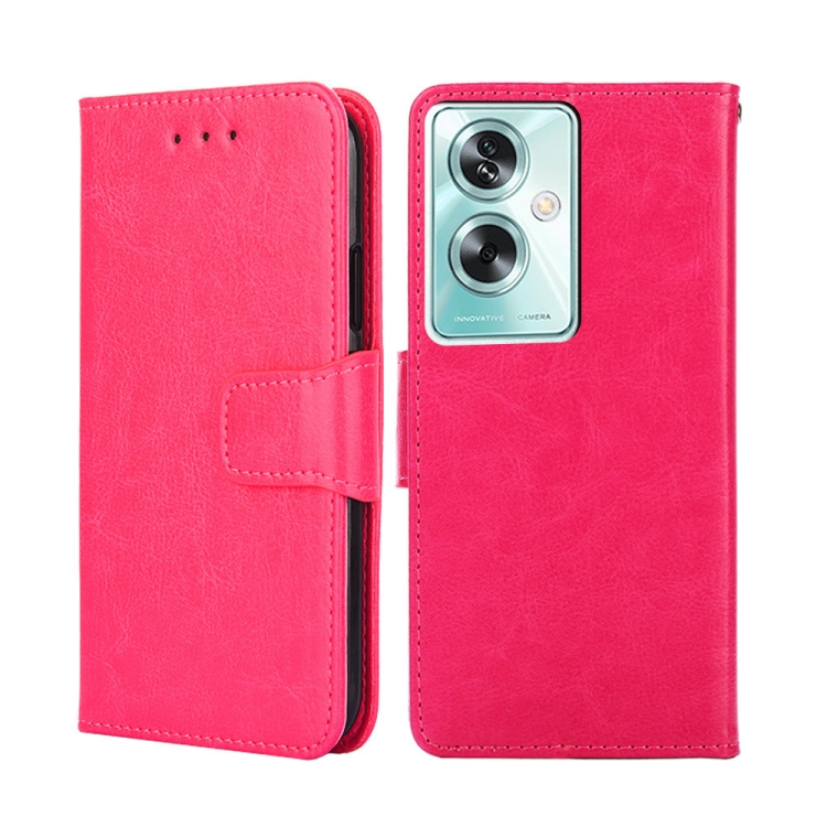 

For OPPO A79 5G Crystal Texture Leather Phone Case(Rose Red)