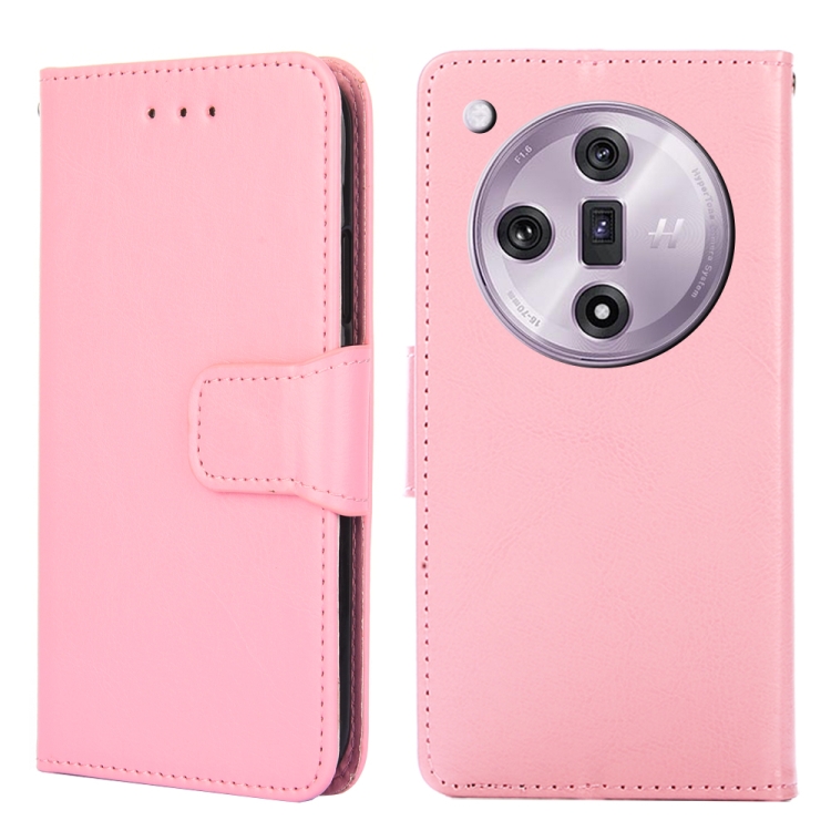 

For OPPO Find X7 Crystal Texture Leather Phone Case(Pink)