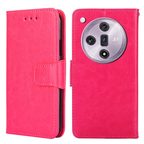 

For OPPO Find X7 Crystal Texture Leather Phone Case(Rose Red)